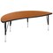 Flash Furniture Round 60 W, 60 L, 25.25 H, Chrome, Laminate, Particleboard, Steel, Wood Grain XU-GRP-A60-HCIRC-OAK-T-P-GG - alternate 6